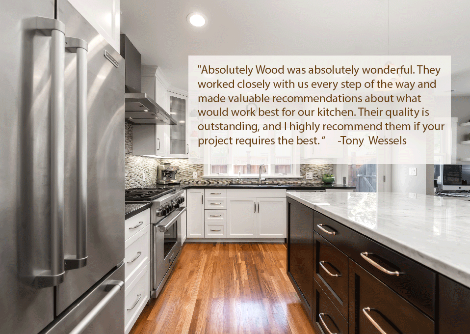 At Absolutely Wood we build custom cabinets for any room. To discuss your project and the possibilities, please contact Chris Hyland, owner, via email at chhyland@gmx.com.